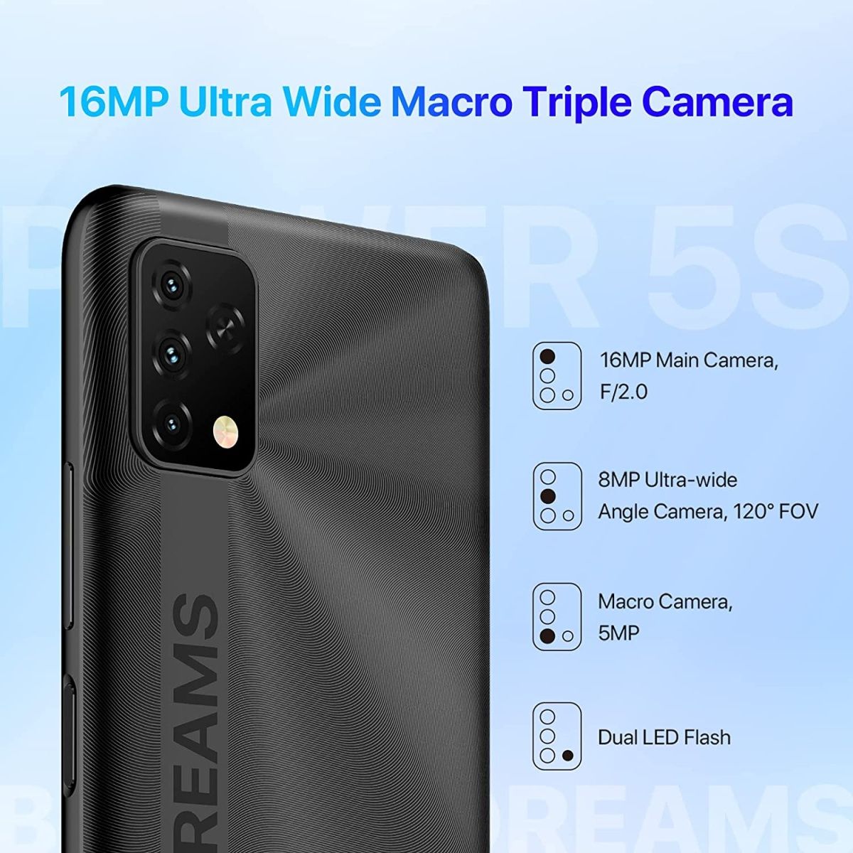 Смартфон Umidigi Power 5S 4/64GB (Sapphire Blue) UA-UCRF