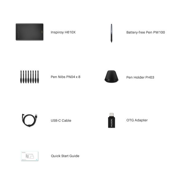 Графічний планшет Huion Inspiroy H610X