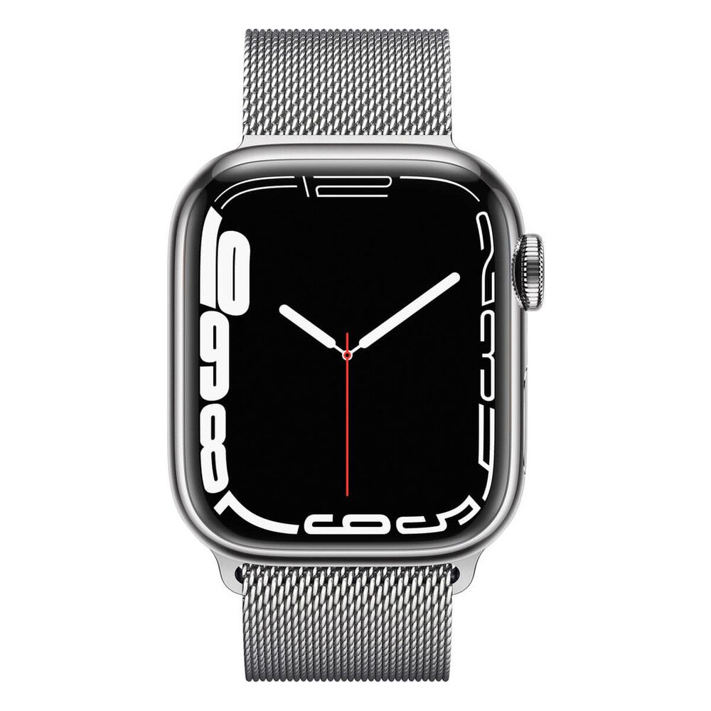 Смарт-часы Apple Watch Series 7 GPS + LTE 41mm Silver Stainless Steel with Silver Milanese Loop (MKHF3) [62617] 