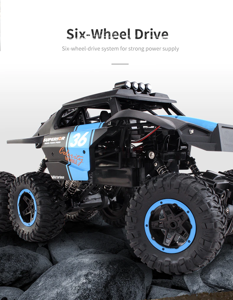 Позашляховик JJRC Q101 1:12 Off-Road Vehicle 6WD (Black/Blue)