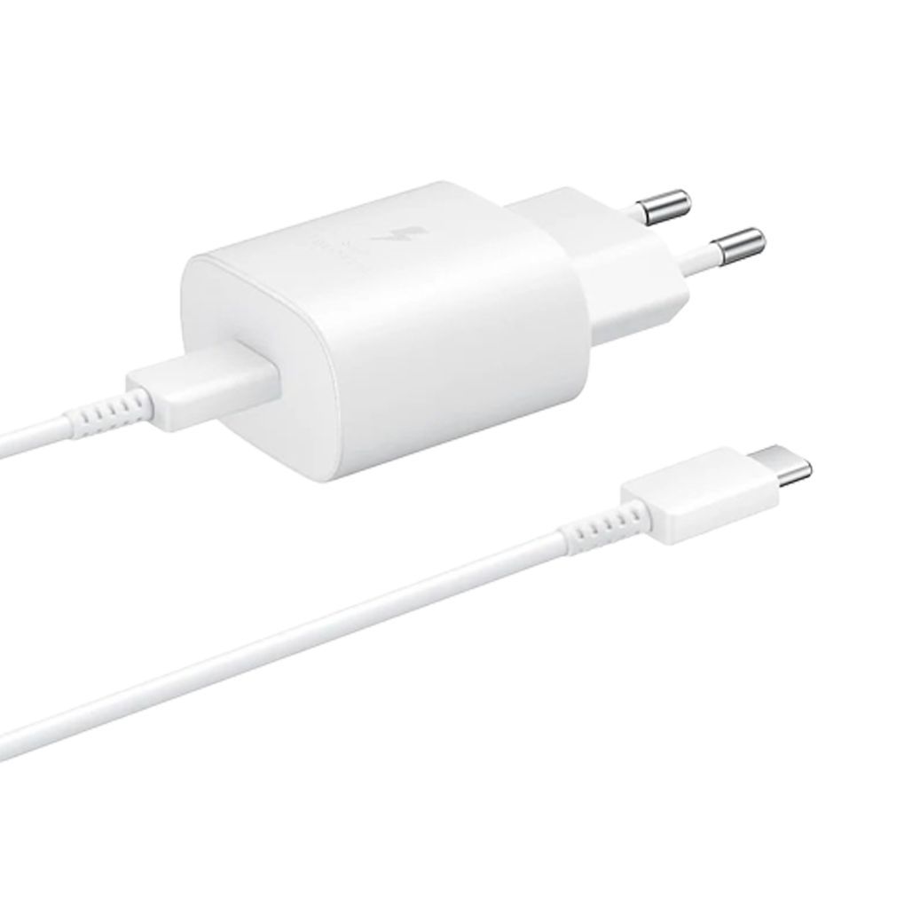 

Сетевое зарядное устройство Samsung 25W PD Wall Charger + Cable USB-C to USB-C White (EP-TA800XWEGRU)