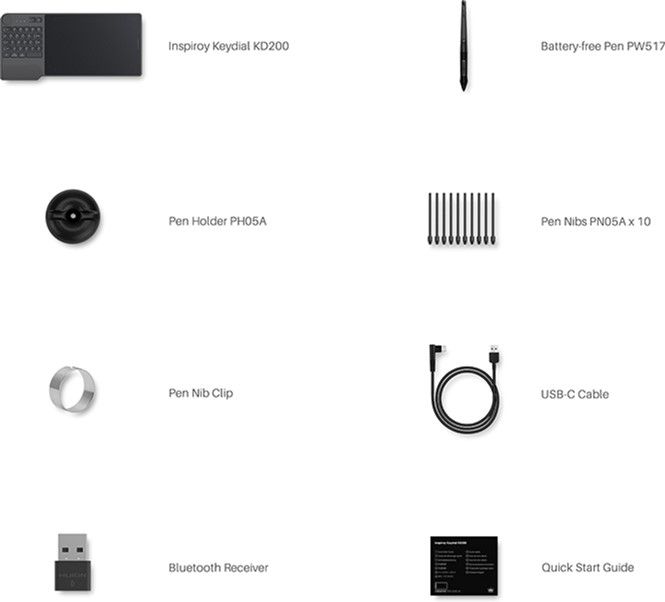 Графический планшет Huion Inspiroy Keydial (KD200) [65909] 