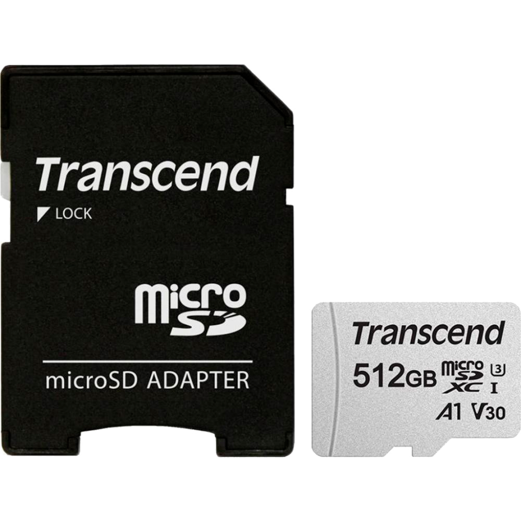

Карта памяти Transcend microSDXC 300S 512GB UHS-I (U3) + adapter SD (TS512GUSD300S-A)