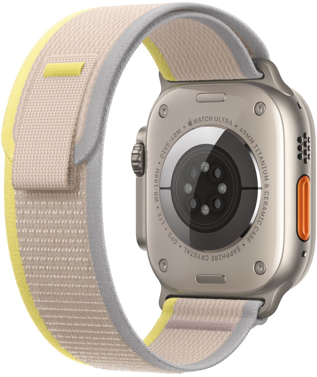 Смарт-годинник Apple Watch Ultra 49mm Titanium Case with Yellow/Beige Trail Loop S/M (MNHD3/MNHK3)