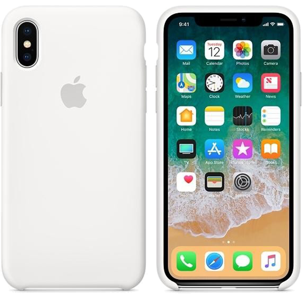 

Чехол Silicone Case для Apple iPhone X White AAA