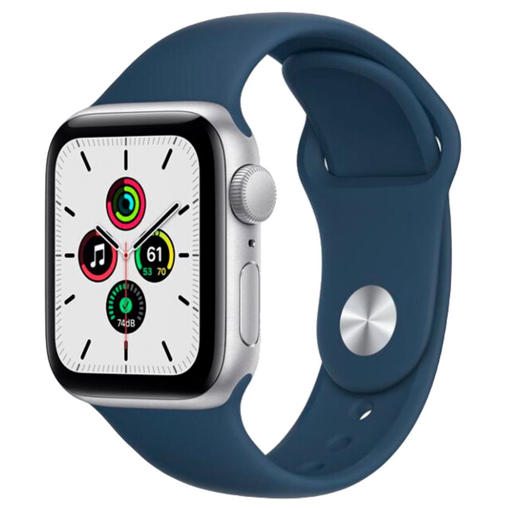 

Смарт-годинник Apple Watch SE GPS 44mm Silver Aluminum Case with Abyss Blue Sport Band (MKQ43)