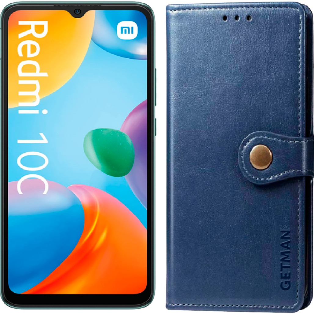 

Чохол-книжка GETMAN Gallant Cover Case для Xiaomi Redmi 10C (Blue)