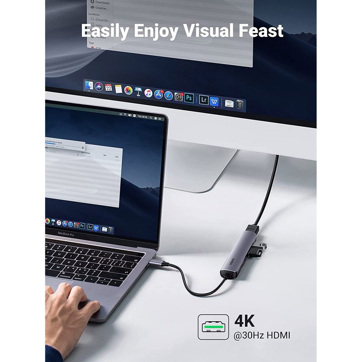 Мультифункціональний адаптер Ugreen 5 в 1 USB-C / 4xUSB 3.0 / 1x4K HDMI (20197)