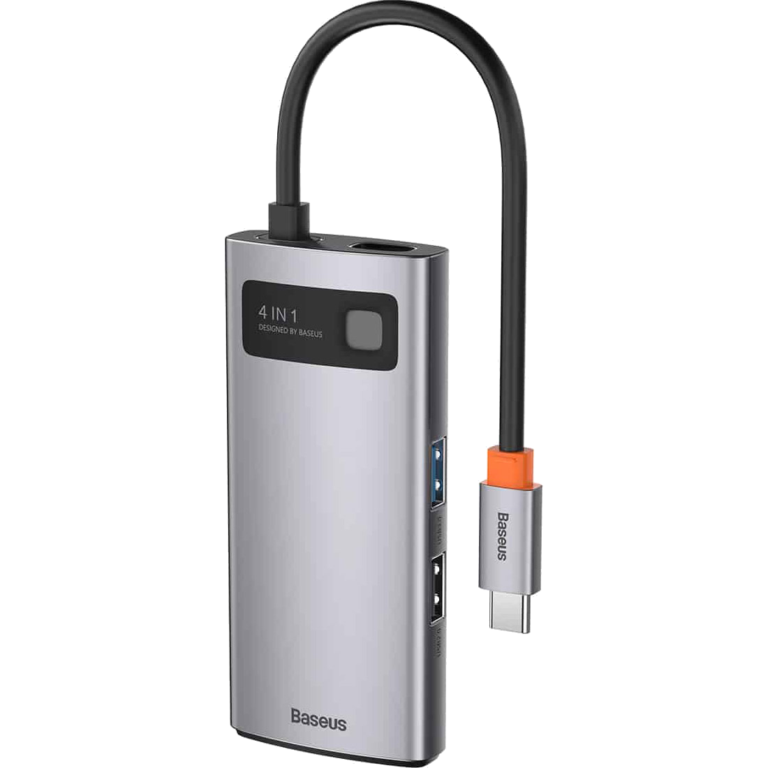 

USB-хаб Baseus Metal Gleam Series 4-in-1 Multifunctional Type-C Hub Docking Station Gray (CAHUB-CY0G)