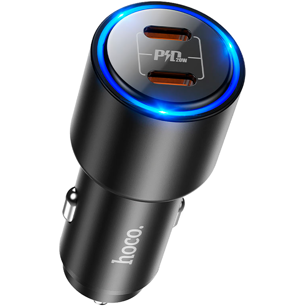 

Автомобильное зарядное устройство Hoco NZ3 40W Dual Port Type-C (Black)