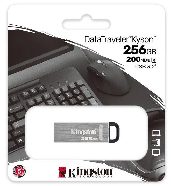 USB флеш-накопитель Kingston USB 256Gb DT Kyson Silver/Black USB 3.2 (DTKN/256GB) [69969] 