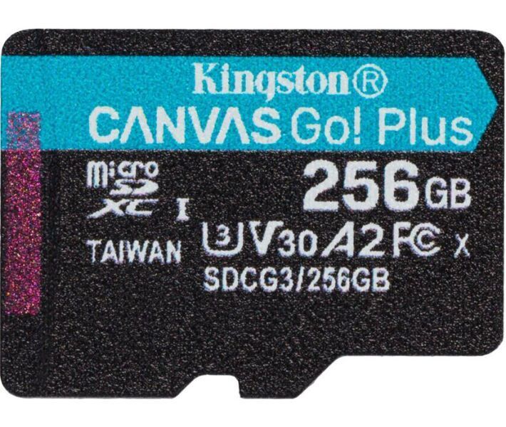 Карта пам`яті Kingston microSDXC Canvas Go! Plus 256Gb Class 10 UHS-1 U3 (SDCG3/256GB) + SD адаптер