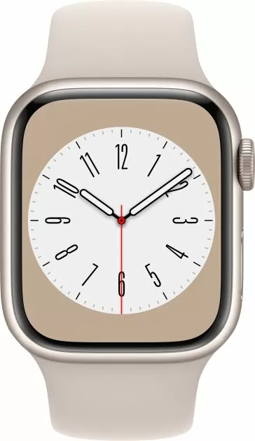 Смарт-годинник Apple Watch Series 8 45mm Starlight Aluminum Case with Starlight Sport Band (MNP23UL/A) 