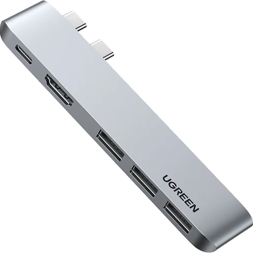 

USB-хаб Ugreen 5-in-2 USB C Hub for MacBook Pro/Air Silver (CM251/60559)