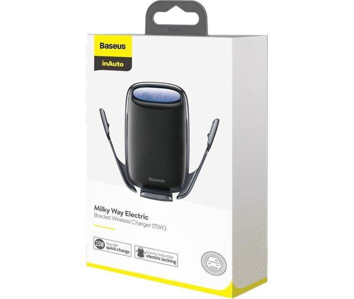 Автотримач із бездротовою зарядкою Baseus Milky Way Electric Bracket Wireless Charger 15W (WXHW02-01)