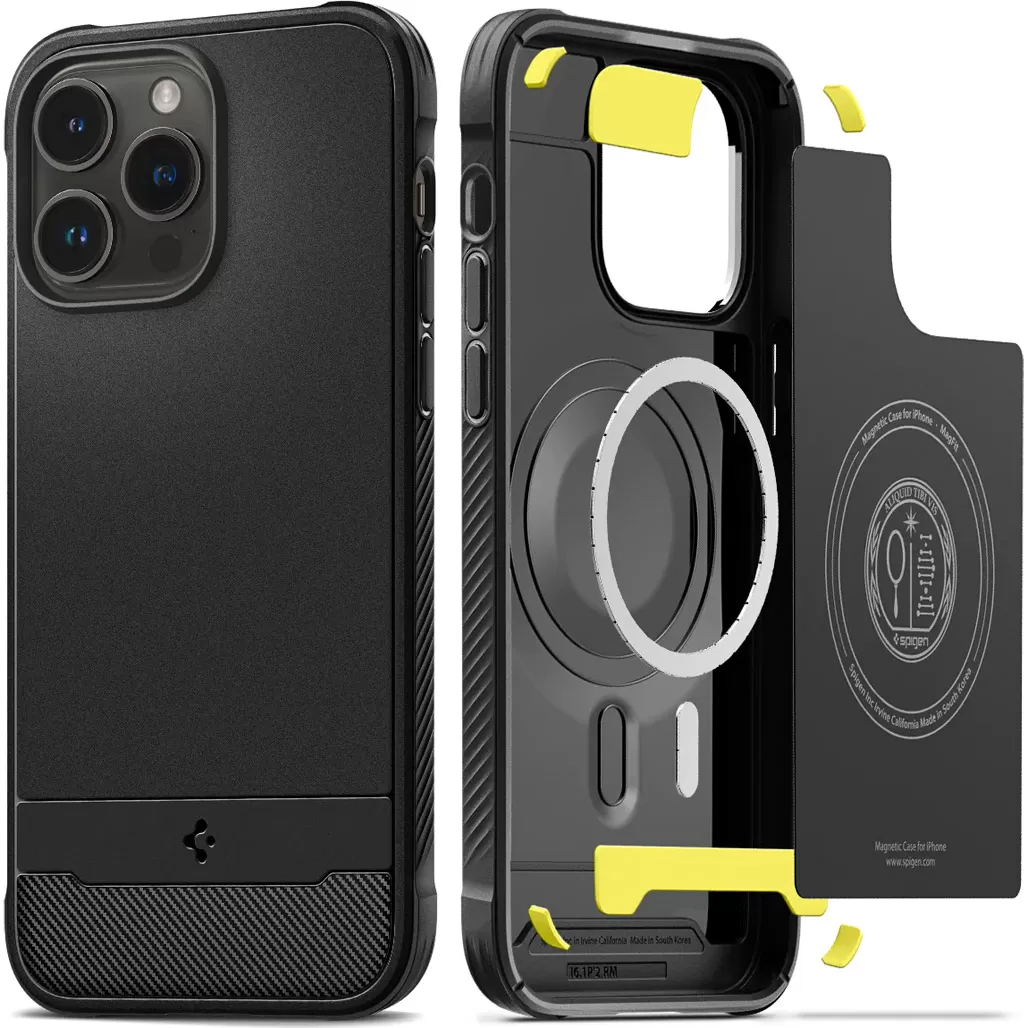 

Чохол Spigen Rugged Armor with MagSafe для iPhone 14 Pro Max Matte Black (ACS04812)