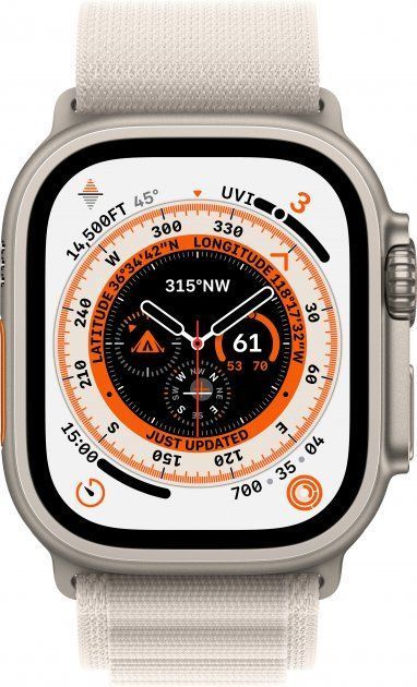 Смарт-годинник Apple Watch Ultra Titanium Case with Starlight Alpine Loop Medium (MQF03/MQFR3)