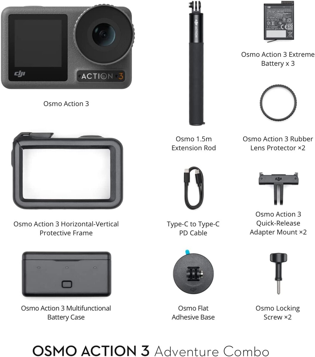 Экшн-камера DJI Osmo Action 3 Adventure Combo (CP.OS.00000221.01) [74876] 