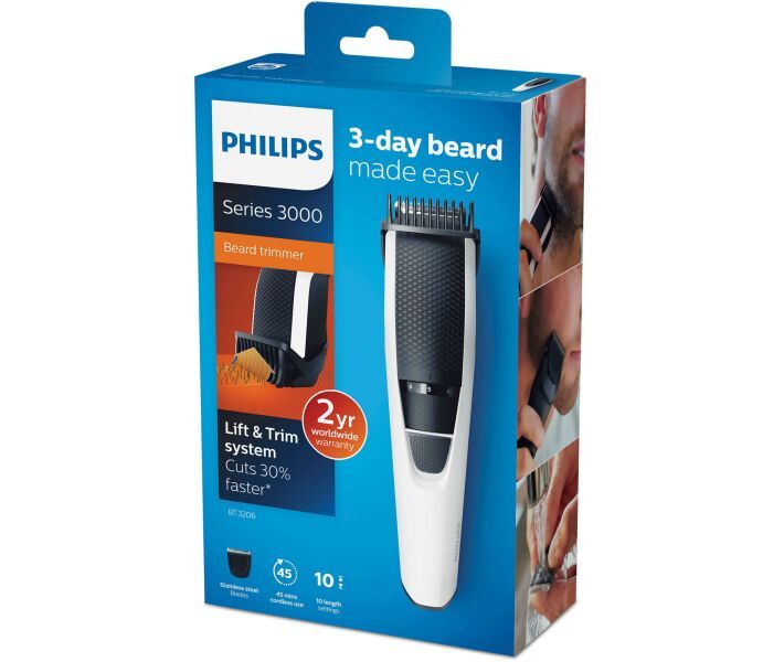 Тример для бороди та вусів Philips Beardtrimmer Series 3000 BT3206/14 