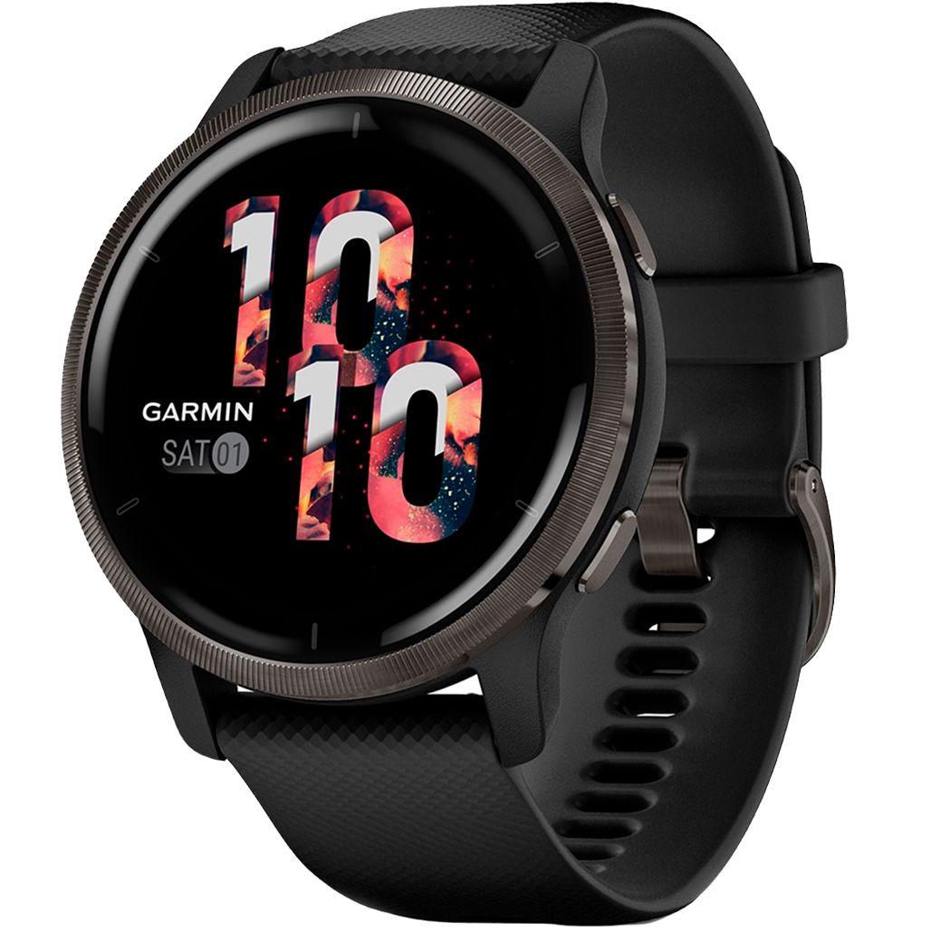 

Смарт-годинник Garmin Venu 2 Slate Stainless Steel Bezel with Black Case and Silicone Band (010-02430-11/01)