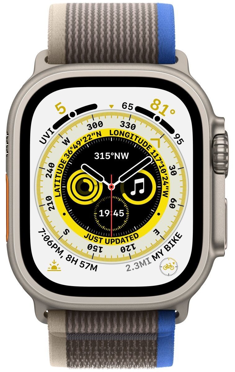 Смарт-часы Apple Watch Ultra Titanium Case with Blue/Gray Trail Loop S/M (MNHE3/MNHL3) [73829] 