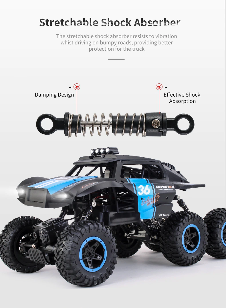 Позашляховик JJRC Q101 1:12 Off-Road Vehicle 6WD (Black/Blue)
