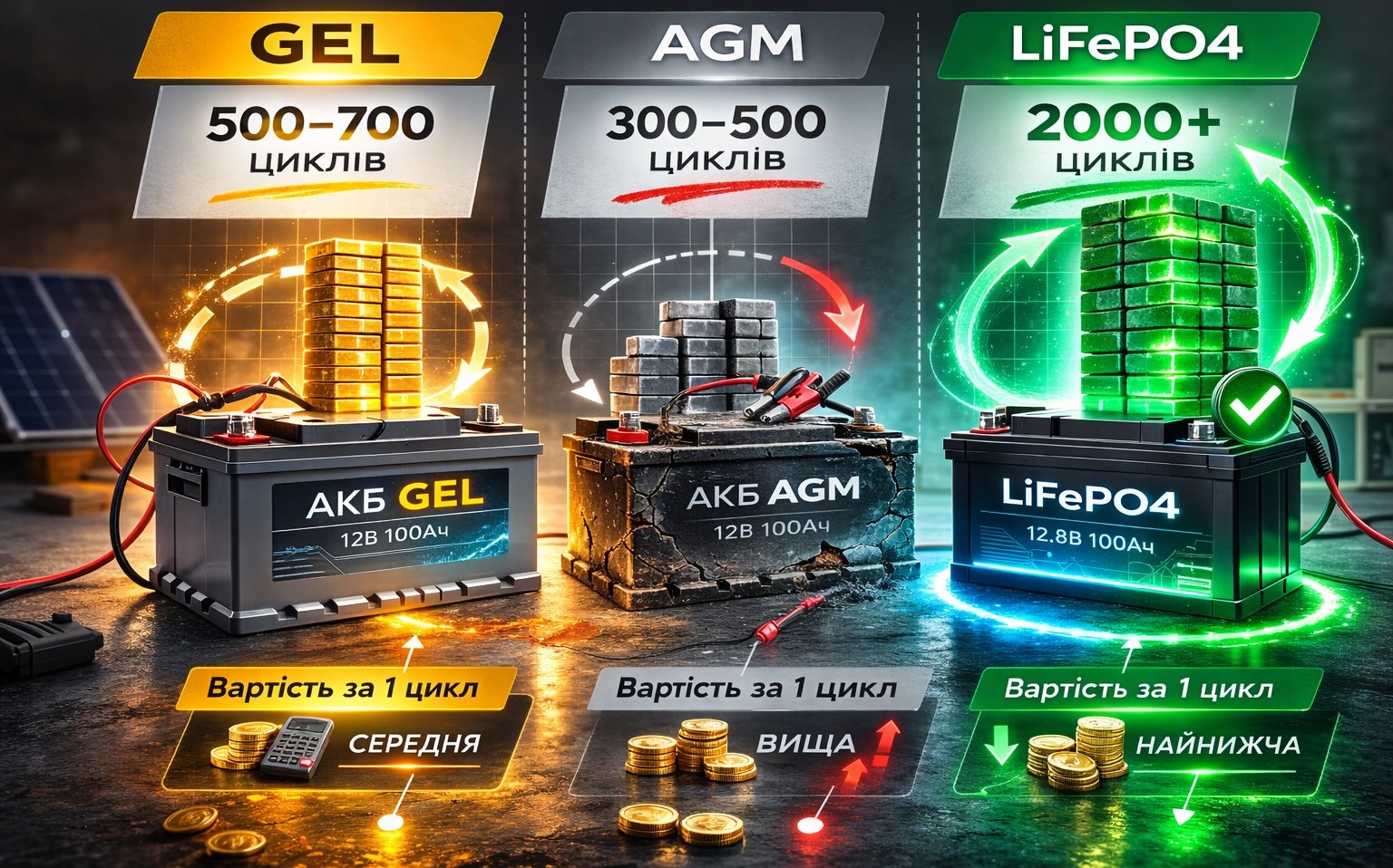 Порівняння GEL з AGM та LiFePO4