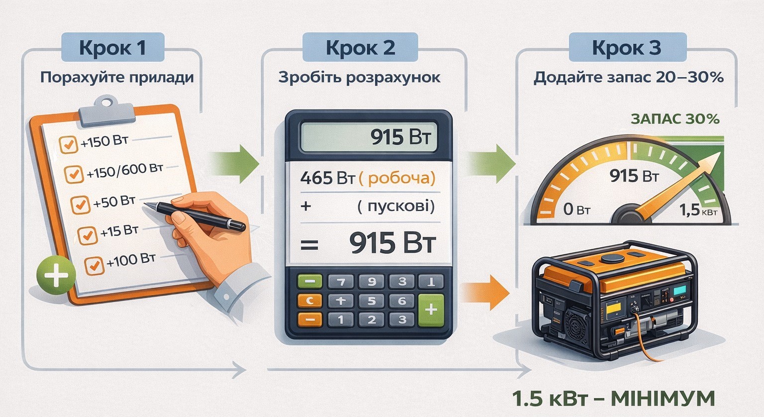Как выбрать генератор по мощности