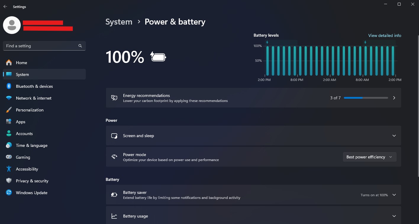 перевірка батареї ноутбука через параметри Windows 11