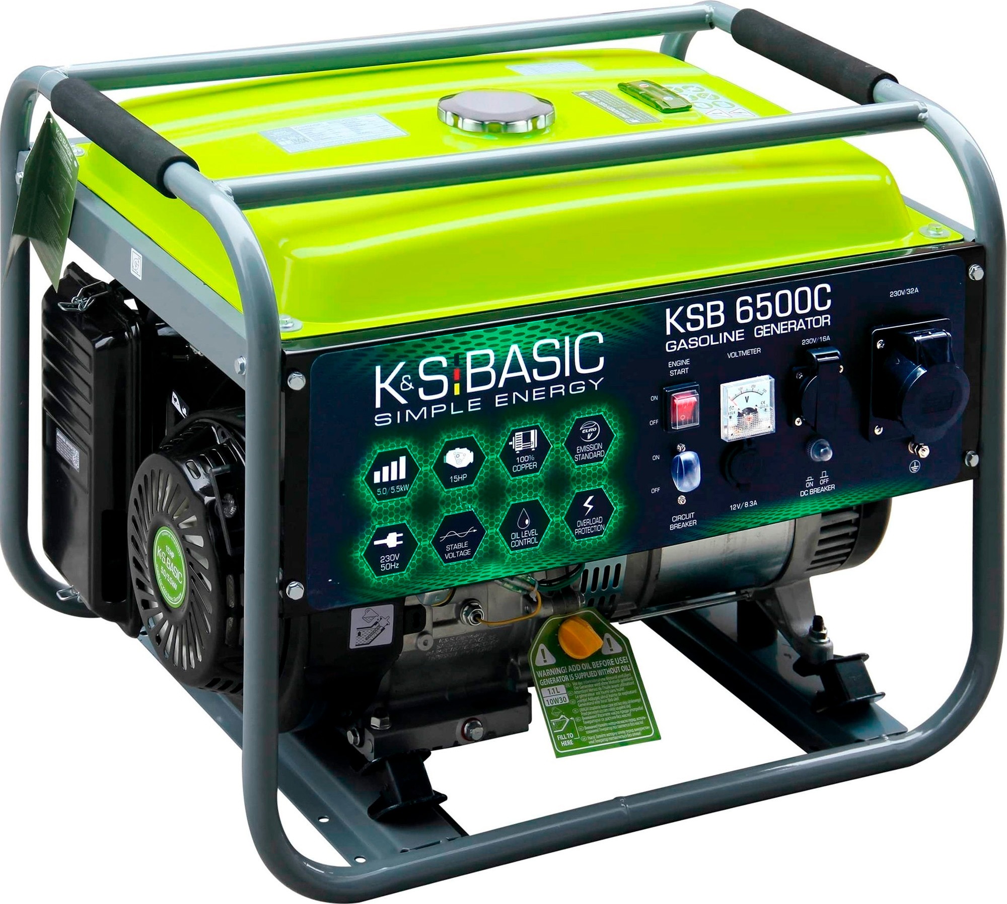 Генератор бензиновый Konner&Sohnen BASIC KSB 6500C 5/5.5 кВт недорого