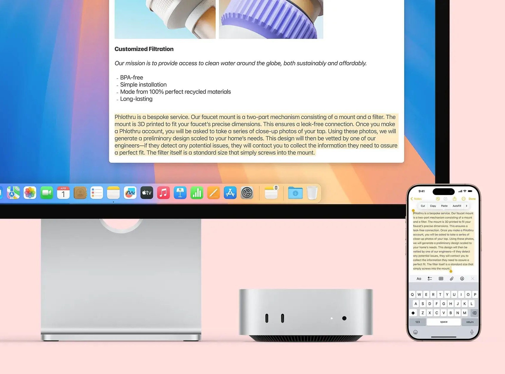 iPhone и Mac mini работают вместе, словно по волшебству