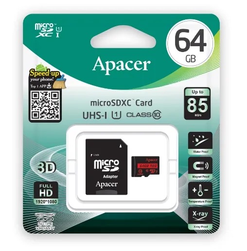 Apacer 64 GB microSDXC в Украине Влагозащищенность Apacer