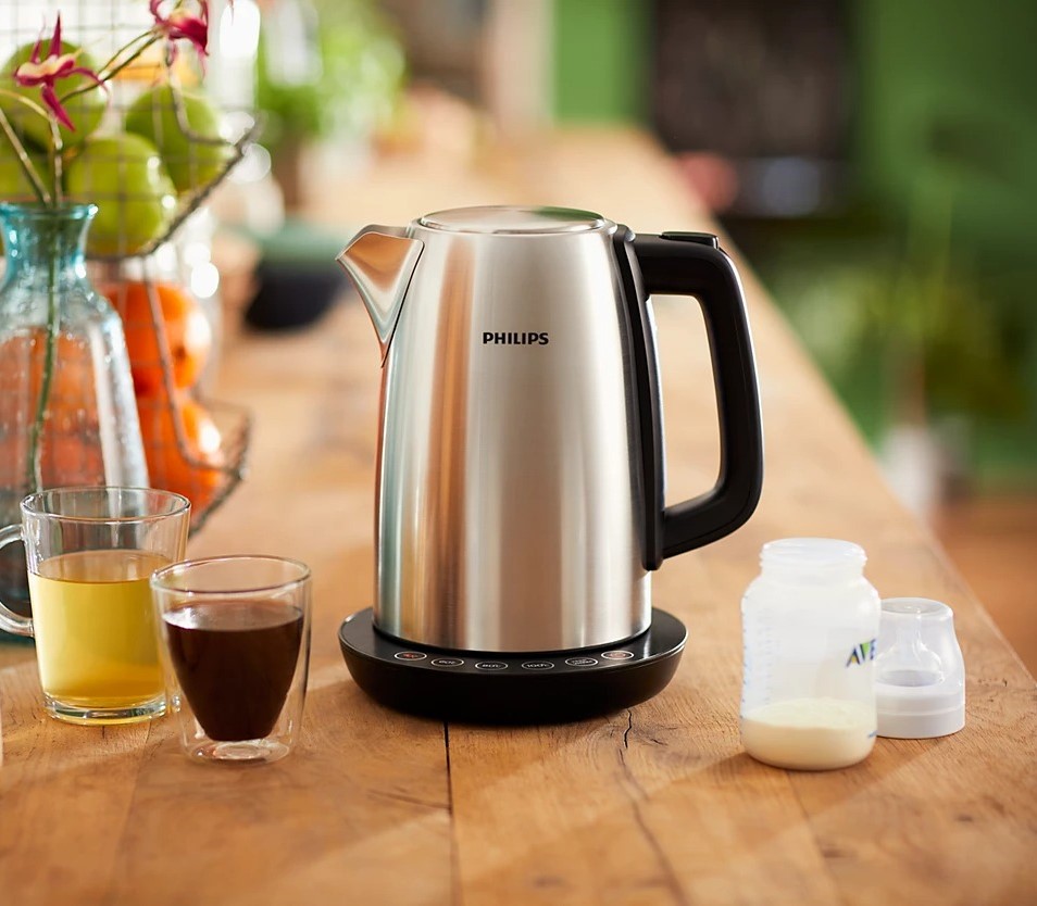 Металевий чайник Philips з контролем температури води