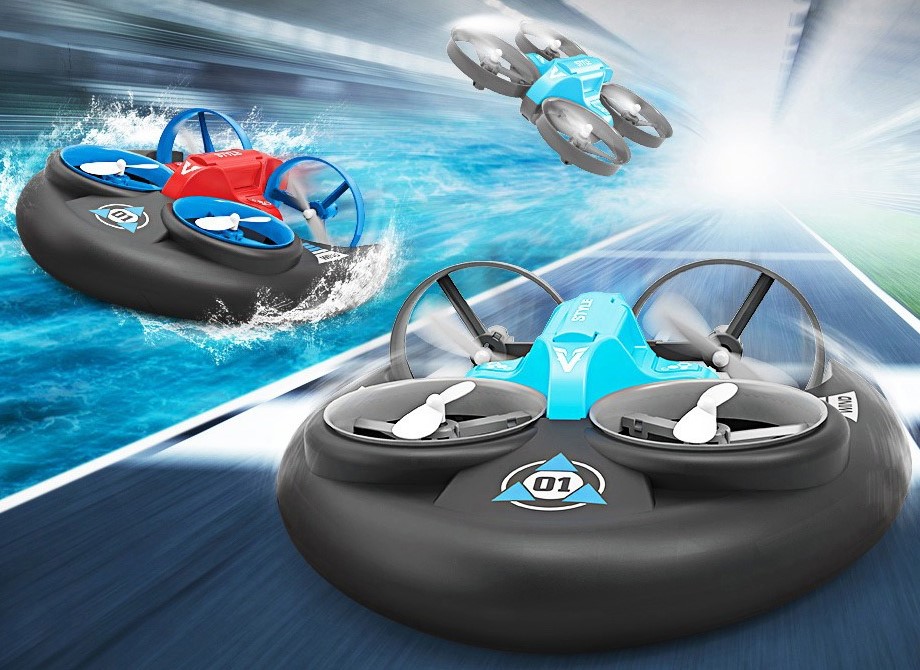Квадрокоптер JJRC H101 Vehicle Drone Boat 3in1 Blue-Grey недорого