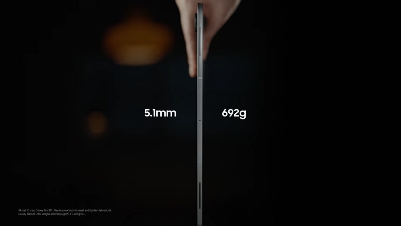 Вес и толщина Galaxy Tab S11 Ultra