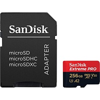 Карта памяти SanDisk microSDXC 256GB UHS-I Extreme Pro U3 V30 A2 + SD Adapter (SDSQXCD-256G-GN6MA)