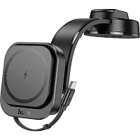 Автодержатель с беспроводной зарядкой Hoco HW24 Might Black (619660)