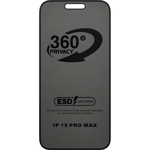 Захисне скло DK 360° Privacy Anti-Static Glass для Apple iPhone 15 Pro Max Black - придбати в Дніпрі, Україні: ціна, характеристики | інтернет-магазин TOUCH