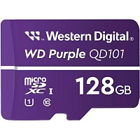 Карта памяти WD QD101 microSDXC 128GB Class 10 UHS-I U1 V10 (R-100 MB/s) Purple (WDD128G1P0C)