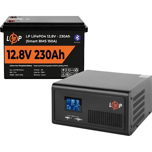 Джерело безперебійного живлення (ДБЖ) LogicPower LPE-B-PSW-1500VA + LiFePO4 батарея 12.8V - 230Ah Smart BMS BT (20486) - придбати в Дніпрі, Україні: ціна, характеристики | інтернет-магазин TOUCH
