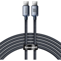 Кабель Baseus Crystal Shine Series USB-C to USB-C 100W 1.2m Black (CAJY000601) - придбати в Дніпрі, Україні: ціна, характеристики | інтернет-магазин TOUCH