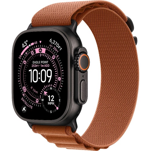 Смарт-часы Apple Watch Ultra 3 49mm Black Titanium Case with Terra Cotta Alpine Loop Medium (MG9E4)