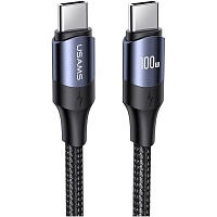 Кабель Usams US-SJ526 U71 USB-C to USB-C 100W 3m Black (SJ526USB01) - придбати в Дніпрі, Україні: ціна, характеристики | інтернет-магазин TOUCH