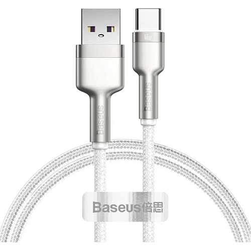 Кабель Baseus Cafule Metal Data Cable USB-А to USB-C 1m White (CAKF000102) - придбати в Дніпрі, Україні: ціна, характеристики | інтернет-магазин TOUCH