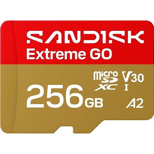 Карта памяти SanDisk microSDXC Extreme GO 256GB Class 10 UHS-I V30 A2 (SDSQXGN-256G-GN6MN)
