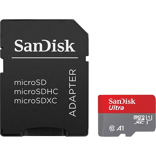 Карта памяти SanDisk microSDXC Ultra 128GB UHS-I  A1 V10 + SD Adapter (SDSQUAB-128G-GN6MA)