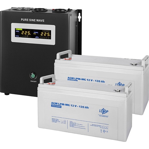 Источник бесперебойного питания (ИБП) LogicPower W1500 + 2 x LPM-MG батарея 12V - 120Ah (19807)