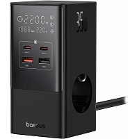 Мережевий зарядний пристрій Baseus GaN PowerCombo Tower Digital PowerStrip 35W Black (E00023606113-00) - придбати в Дніпрі, Україні: ціна, характеристики | інтернет-магазин TOUCH