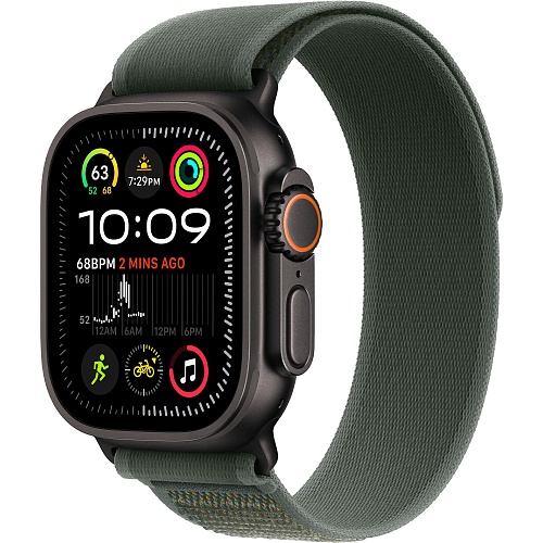 Смарт-часы Apple Watch Ultra 2 49mm Black Titanium Case with Green Trail Loop S/M (MYTJ3+MYQ33)
