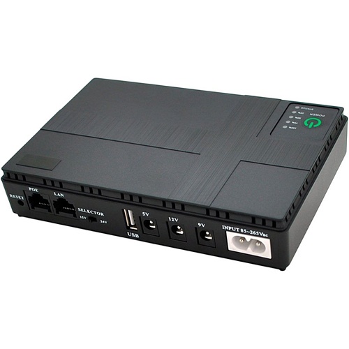 Источник бесперебойного питания (ИБП) для роутера Merlion MINI DC1018P DC-5V/9V/12V 18W 10400mAh Black